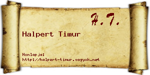 Halpert Timur névjegykártya